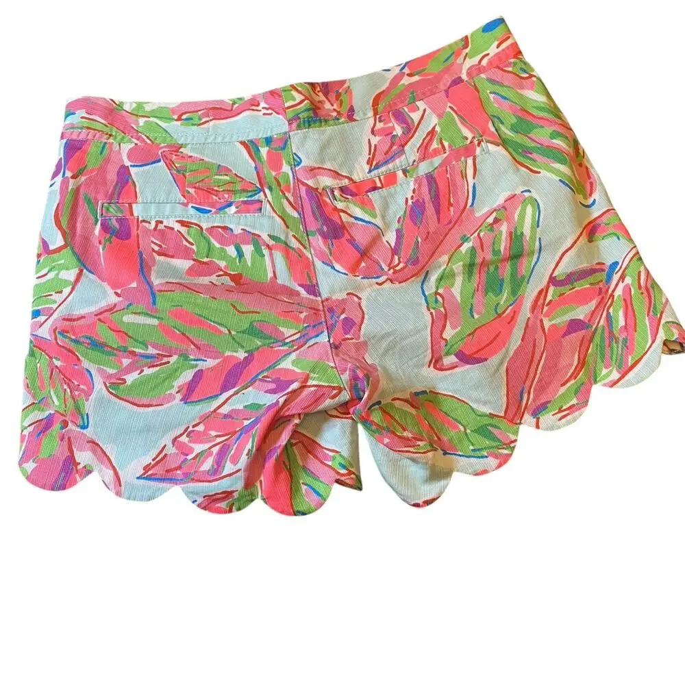 Lilly Pulitzer Buttercup In The Vias Shorts Size 0 Scalloped Edge 5" Inseam - Picture 2 of 13